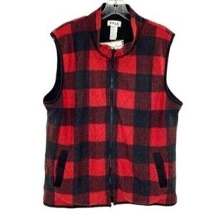 Women’s Buffalo Plaid Zip Up Vest Jacket New Size Medium